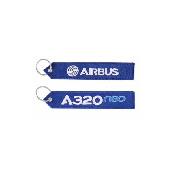 Premium airbus double-sided airbus fabric keychain